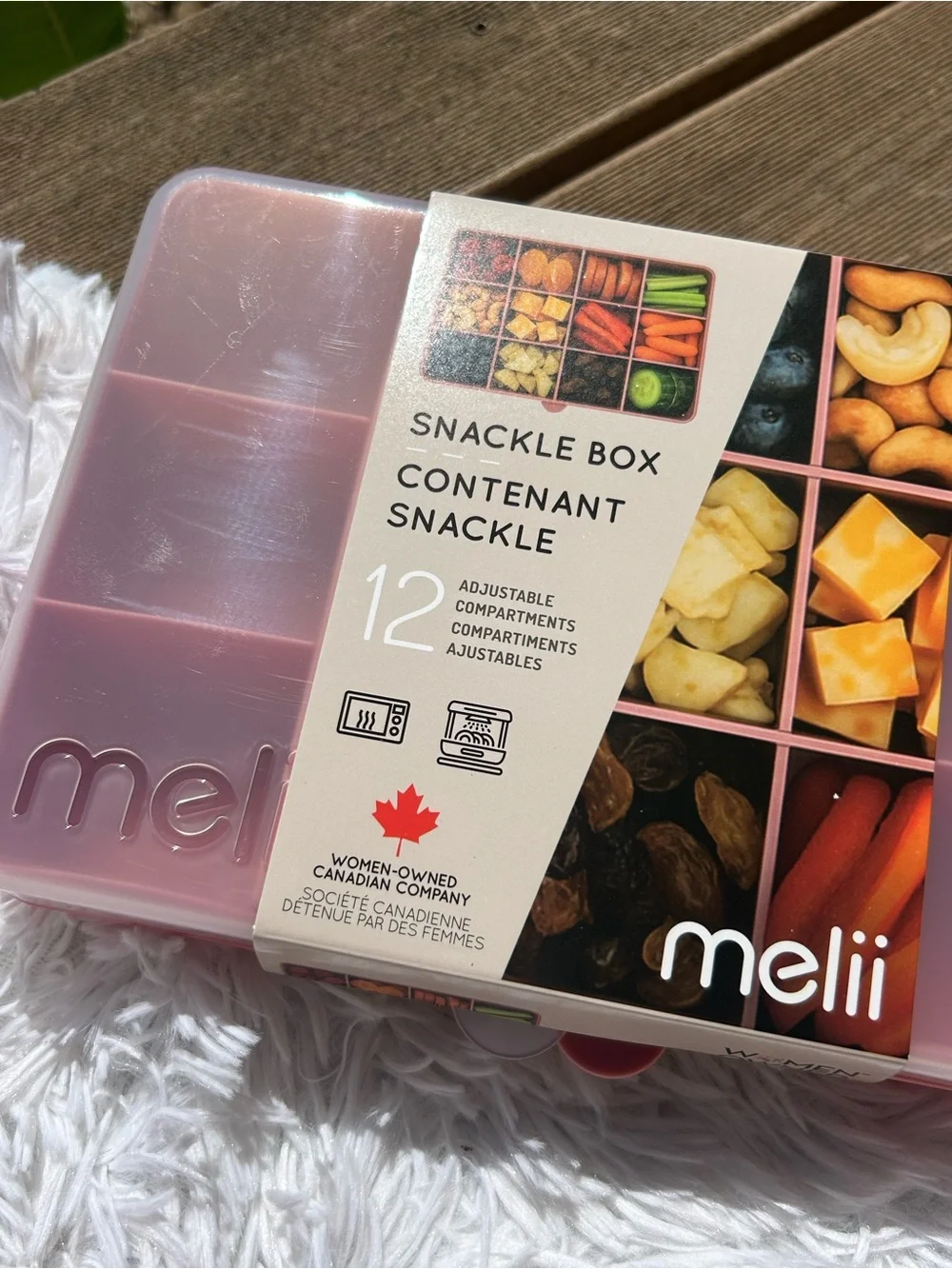 🩶5/$30 Melii 12-Compartment Snackle Box  Pink NEW